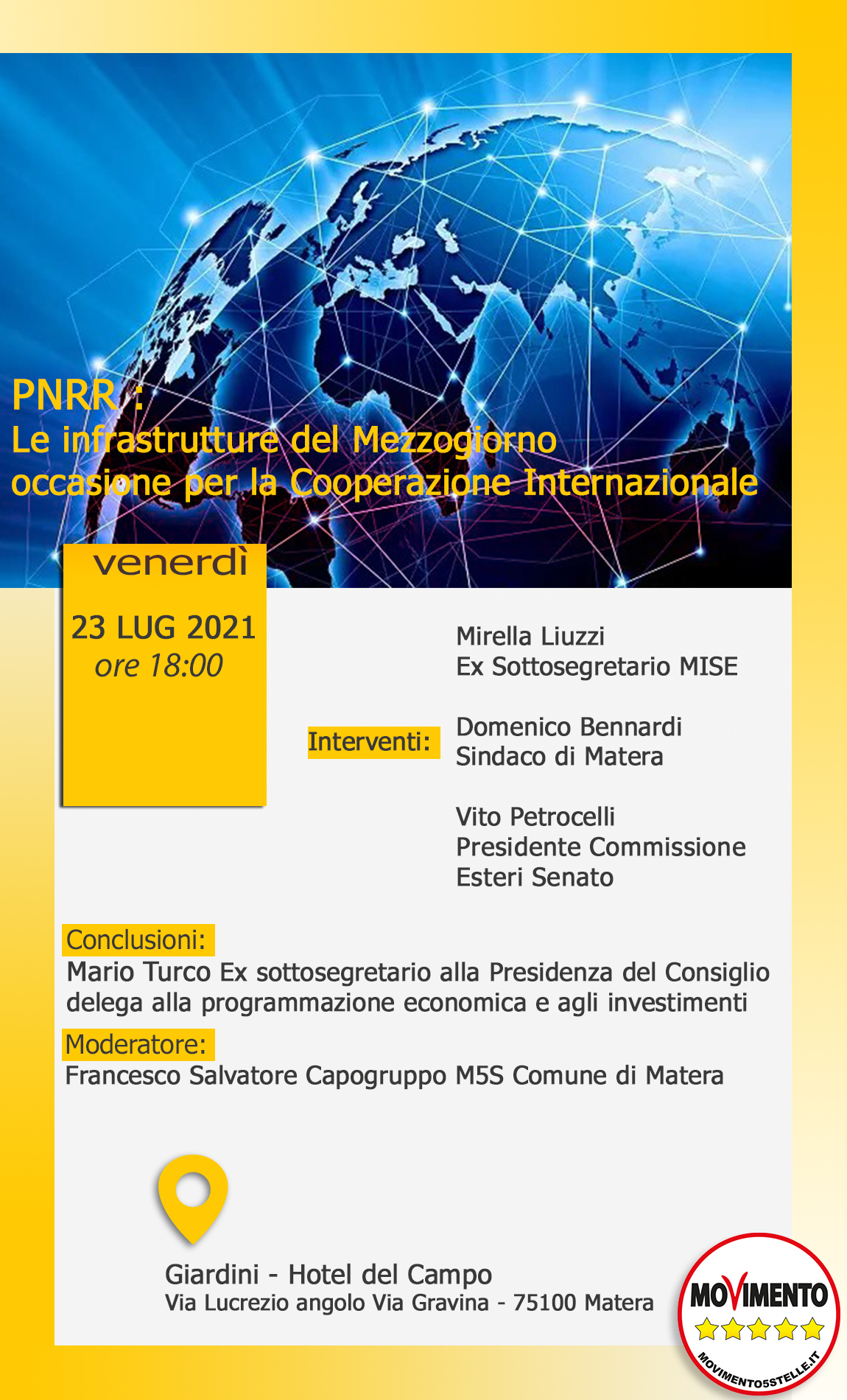 PNRR Le Infrastrutture del Mezzogiorno occasione per la Cooperazione Internazionale